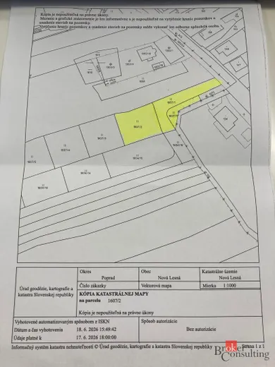 Na predaj pozemok, 835 m², Nová Lesná