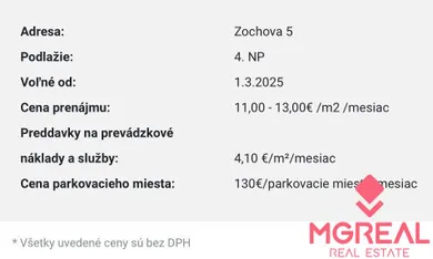 Na prenájom komerčné v Bratislava-Staré Mesto · €1 331 · Dokončené