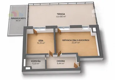 Na predaj 2-izbový byt, 53 m², Moravany nad Váhom