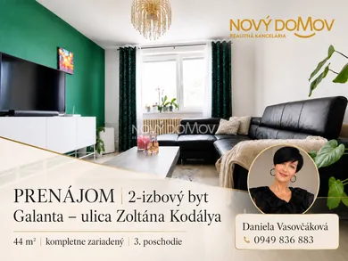 Mieszkania na wynajem, 2-pokojowe, Galanta · €630