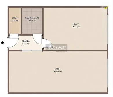 Na predaj 2-izbový byt, 52 m², Banská Bystrica
