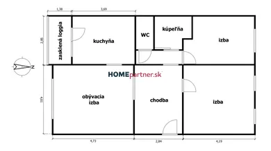 Na predaj 3-izbový byt, 79 m², Bratislava-Karlova Ves, Veternicová