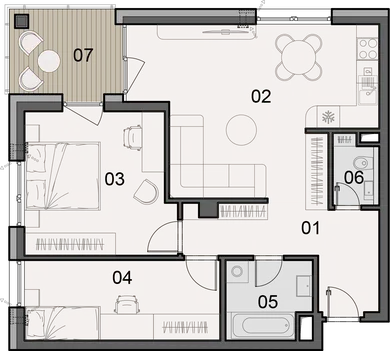 Na predaj 3-izbový byt, 77 m², Trenčín, Rulandská