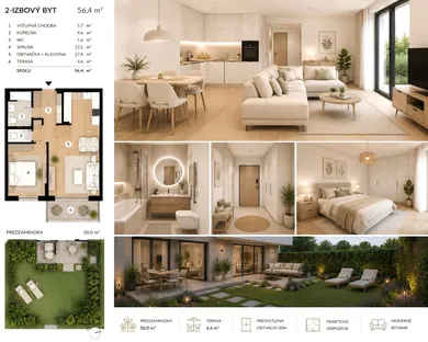 Byty na predaj 2-izbový, Dvorníky · €127 600
