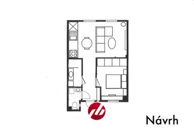 Na predaj 2-izbový byt, 37 m², Bratislava-Nové Mesto, Kalinčiakova