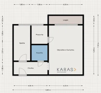 Na predaj 2-izbový byt, 47 m², Bratislava-Petržalka, Fedinova