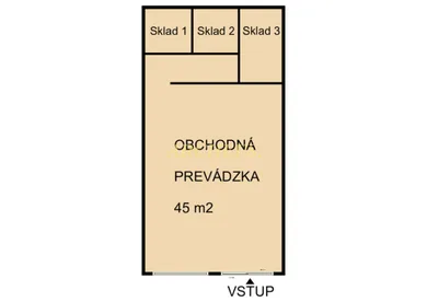 Na prenájom komerčné, 45 m², Trebišov, M.R.Štefánika