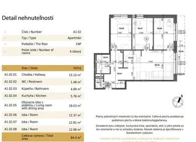 Na predaj 4-izbový byt, 84 m², Bratislava-Nové Mesto, Matúškova