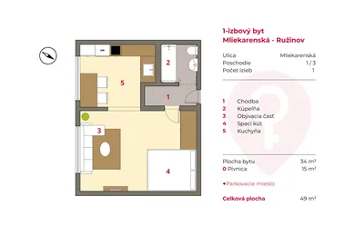 Na predaj byt v Bratislava-Ružinov · €228 900 · Dokončené