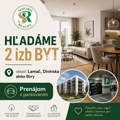 Mieszkania na wynajem, 2-pokojowe, Bratislava-Lamač · €1000