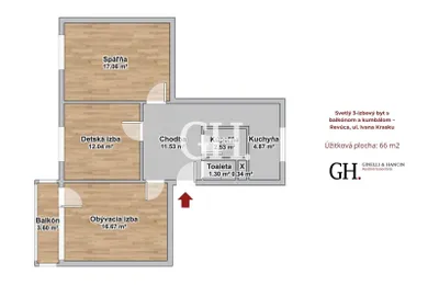 Na predaj 3-izbový byt, 67 m², Revúca, Ivana Krasku