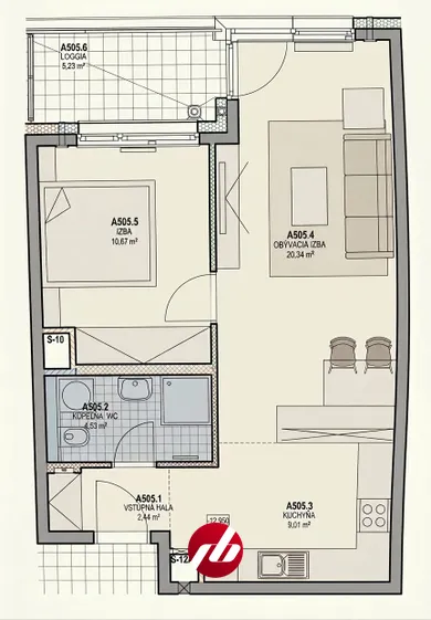 Na prenájom 2-izbový byt, 52 m², Trnava, Novomestská ulica