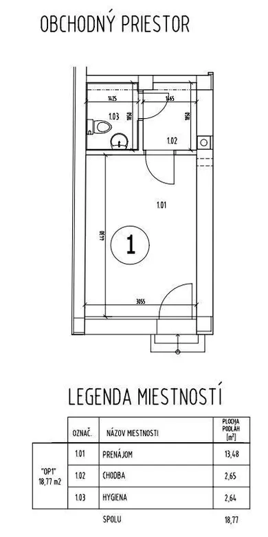 Na predaj komerčné, 19 m², Košice-Staré Mesto, Bačíkova