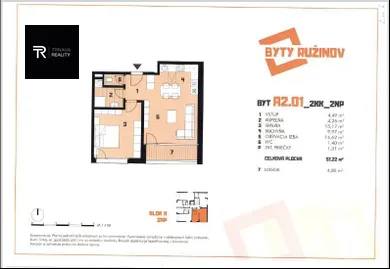 Na prenájom 2-izbový byt, 51 m², Bratislava-Ružinov, Mlynské Luhy