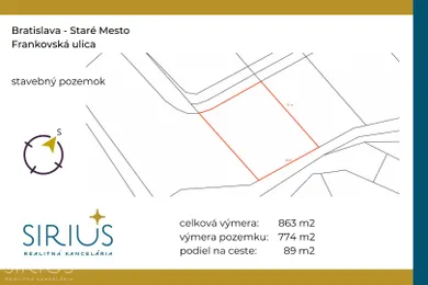 Na predaj pozemok, 89 m², Bratislava-Nové Mesto, Frankovská