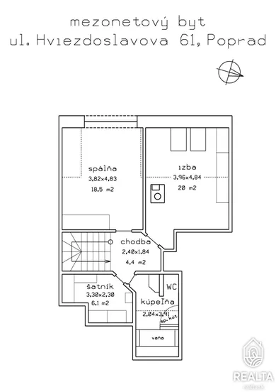 Na predaj 3-izbový byt, 134 m², Poprad, Hviezdoslavova
