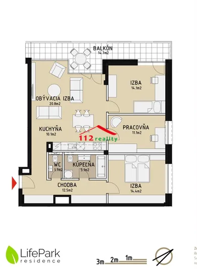 Na prenájom 3-izbový byt, 114 m², Bratislava-Staré Mesto