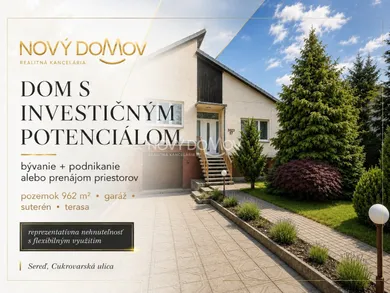 Domy na predaj 4-izbový, Sereď · €336 000