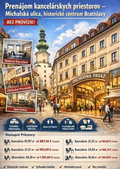 Komerčné priestory na prenájom, Bratislava-Staré Mesto · €210