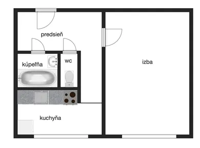 Na predaj 1-izbový byt, 36 m², Bratislava-Podunajské Biskupice