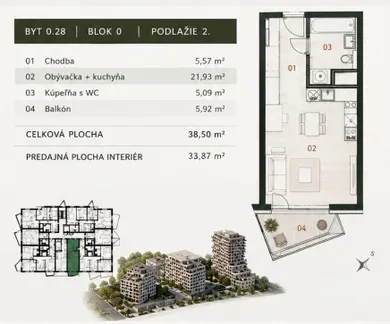 Na predaj 1-izbový byt, 34 m², Bratislava-Dúbravka, Polianky